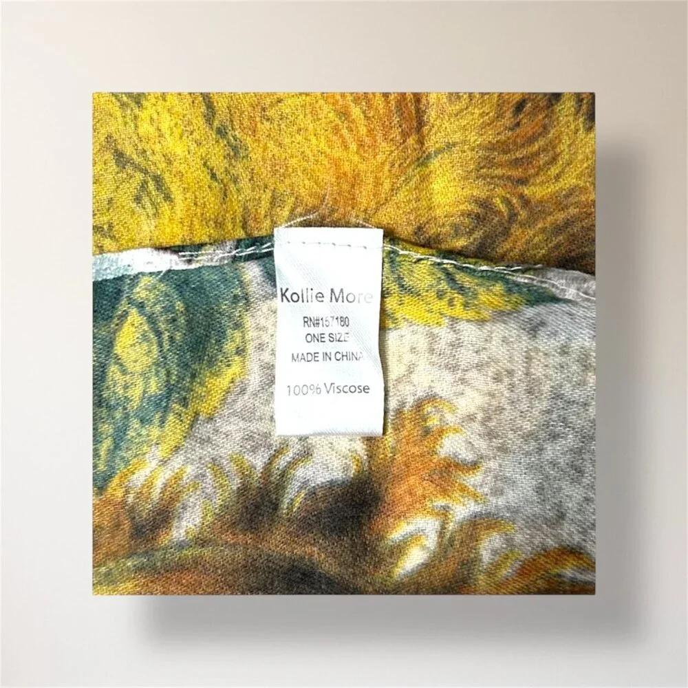 Floral Yellow & Gray Women's Scarf Wrap